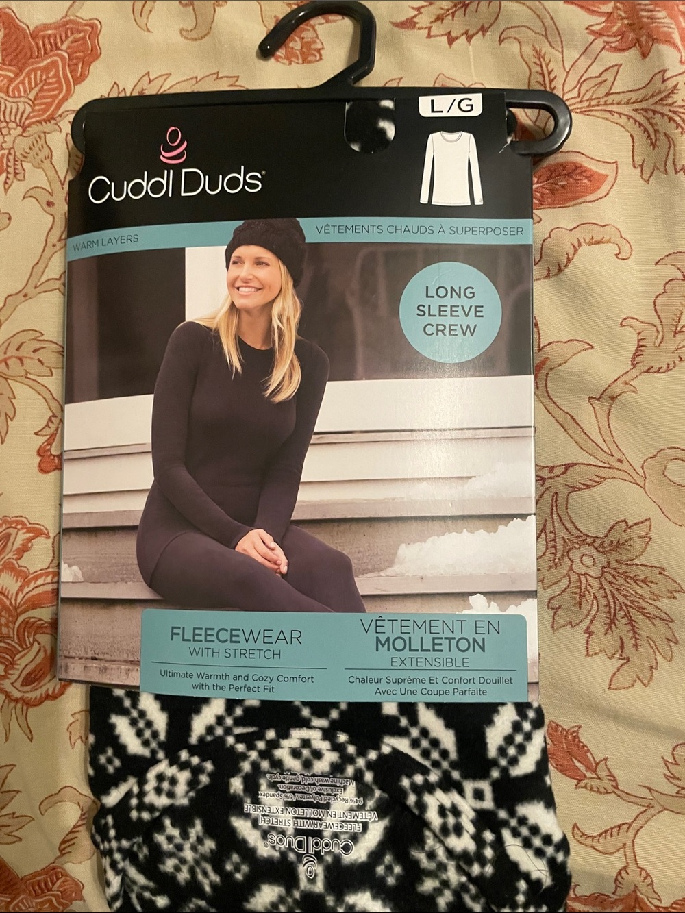 Cuddl Duds Black Long Sleeve Crew Fleece Dress